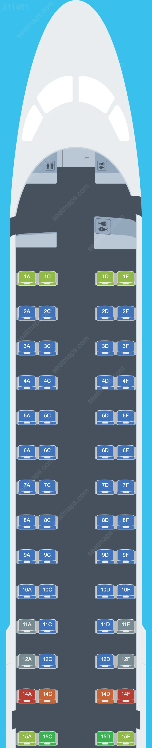 SAS Link Embraer E195 Seat Maps E195 V.2