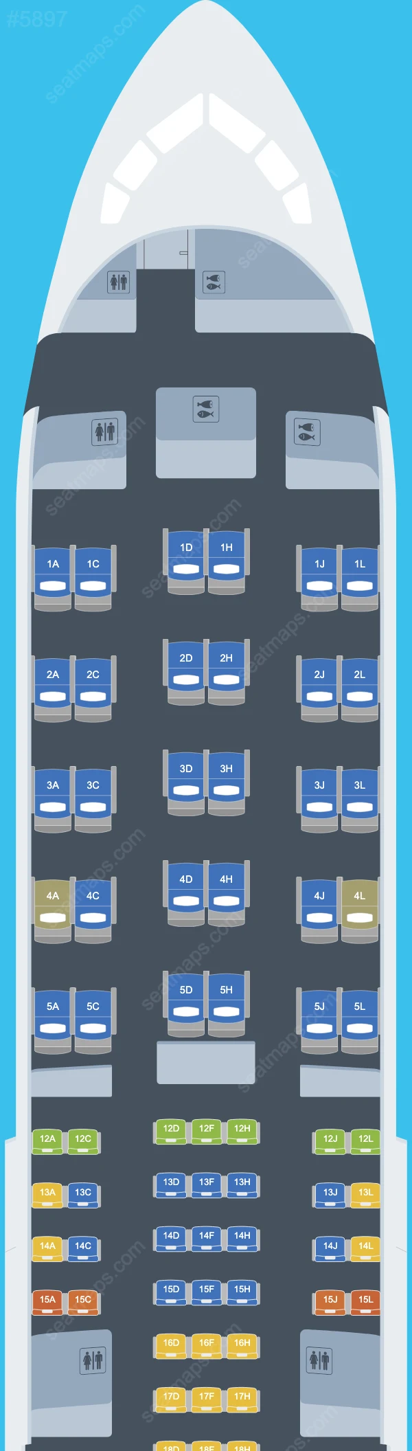 Схема салона LATAM Airlines Peru в самолете Boeing 767 767-300 ER V.1