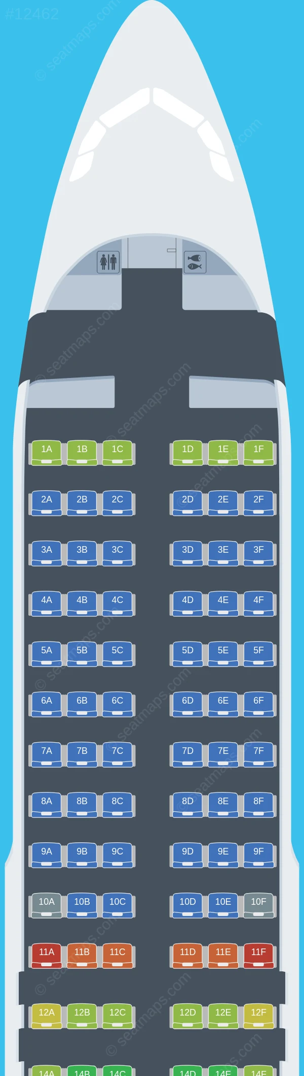 Carpatair Airbus A320-200 seatmap preview