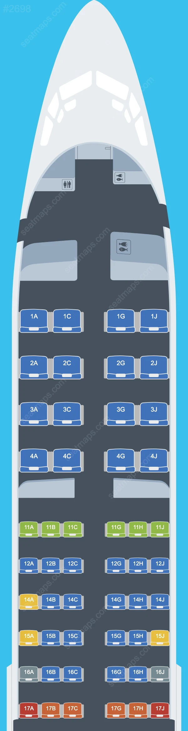 Схема салона Kenya Airways в самолете Boeing 737 737-800