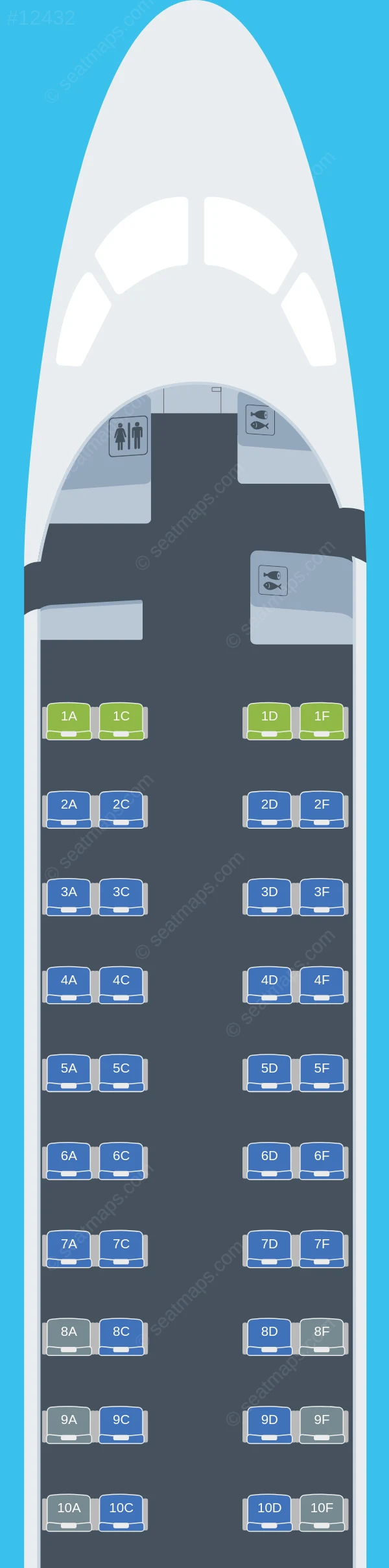 Cronos Airlines Embraer E175 seatmap preview