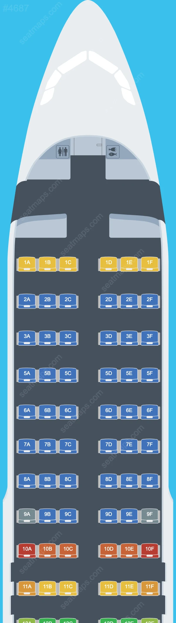 StarFlyer Airbus A320-200 seatmap mobile preview