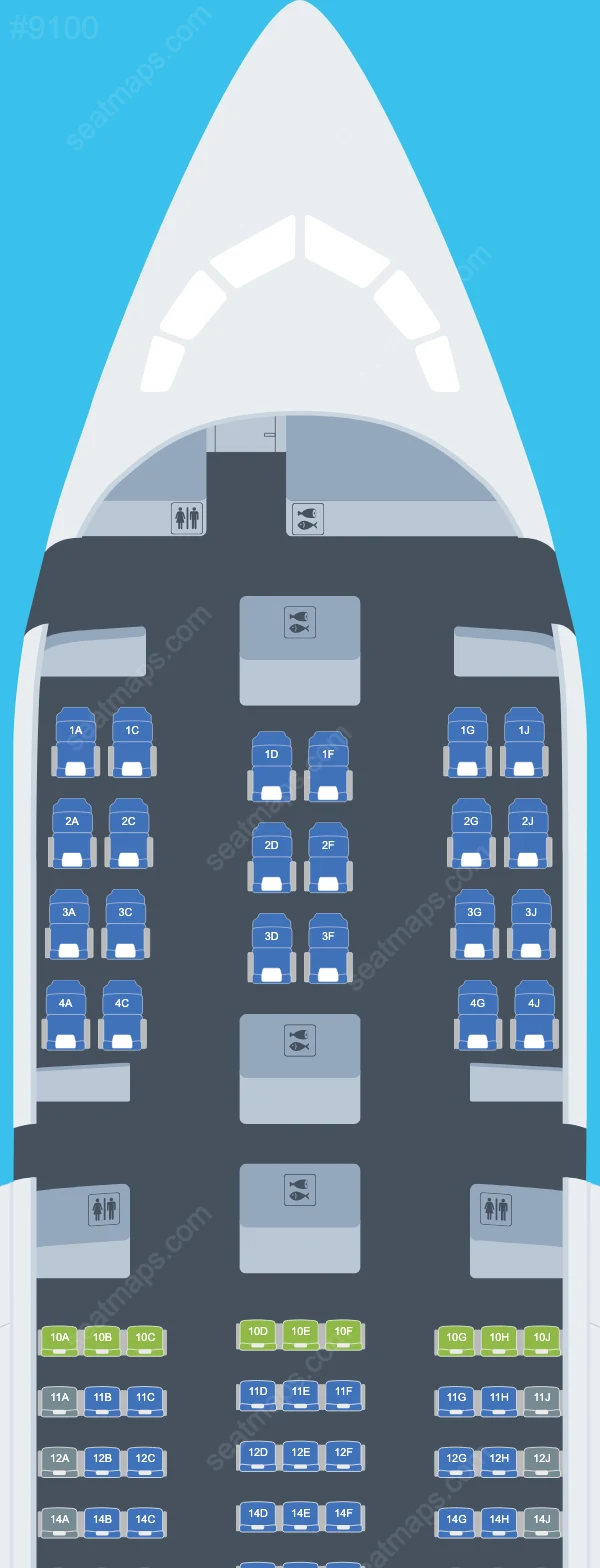 Air Tanzania Boeing 787 シートマップ 787-8