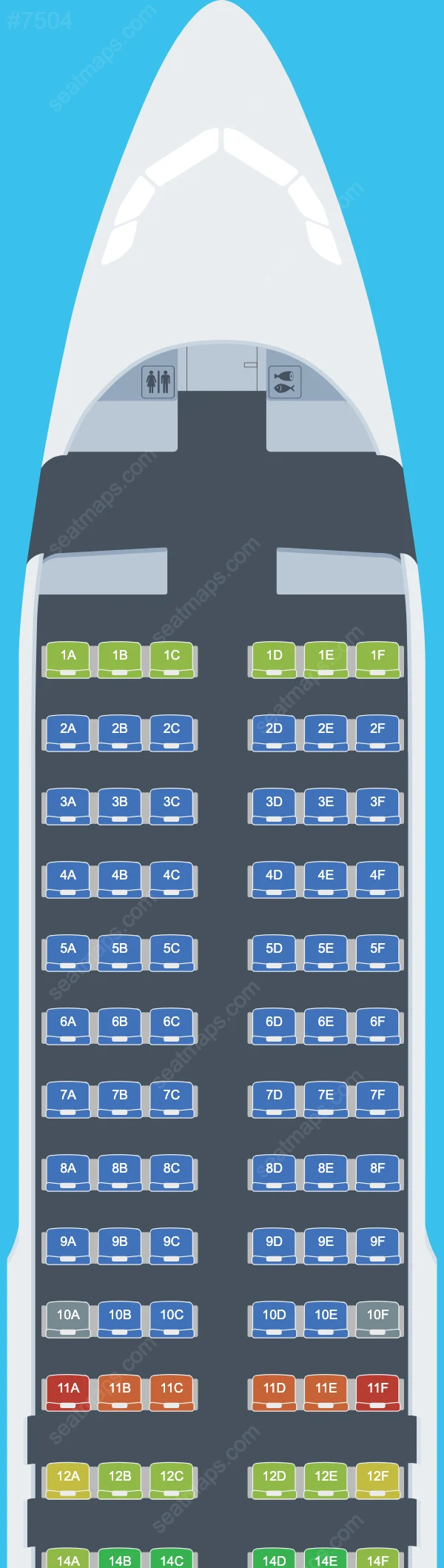 Trade Air Airbus A320 Seat Maps A320-200