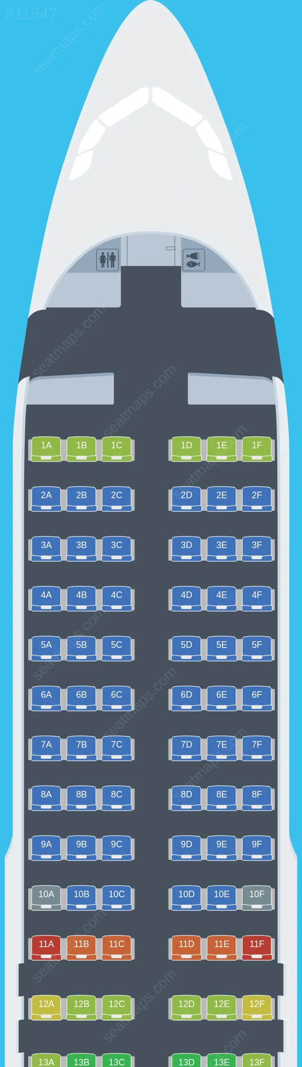 Схема салонов Bees Airlines в самолетах Airbus A320 A320-200