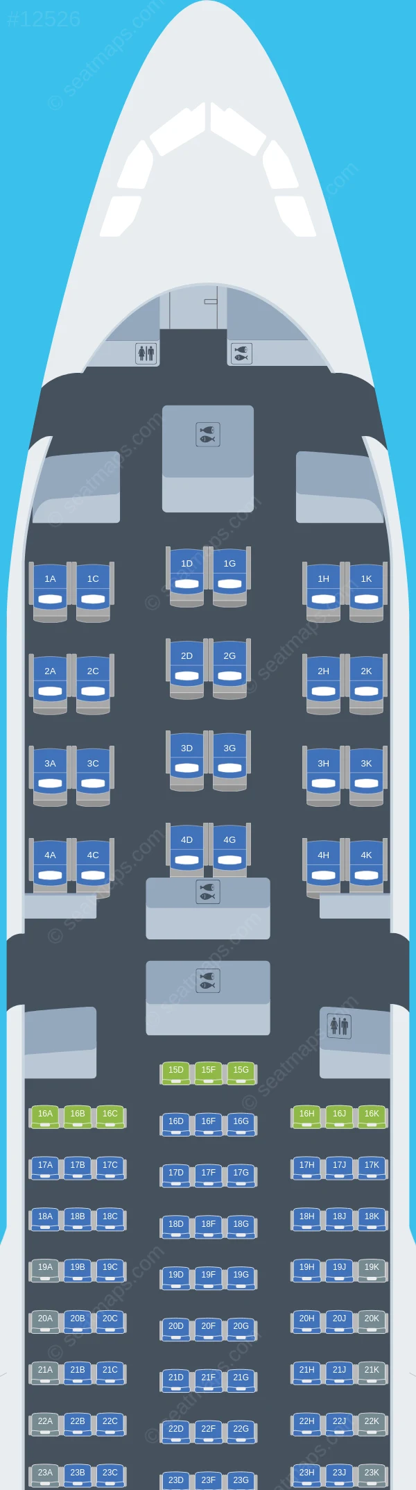 Plus Ultra Líneas Aéreas Airbus A330-200 V.2 seatmap preview