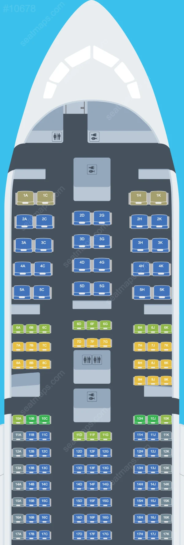 ANA (All Nippon Airways) Boeing 787-9 V.3 seatmap mobile preview