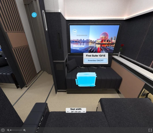 Lufthansa Airbus A350-900 Allegris seat maps 360 panorama view