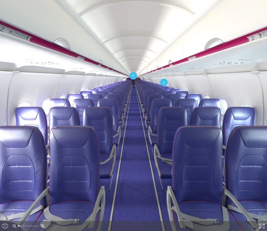 Wizz Air Airbus A321neo seat maps 360 panorama view