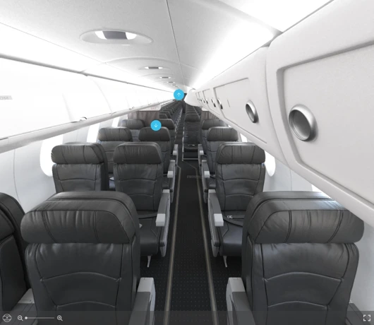 American Bombardier CRJ-900 seat maps 360 panorama view